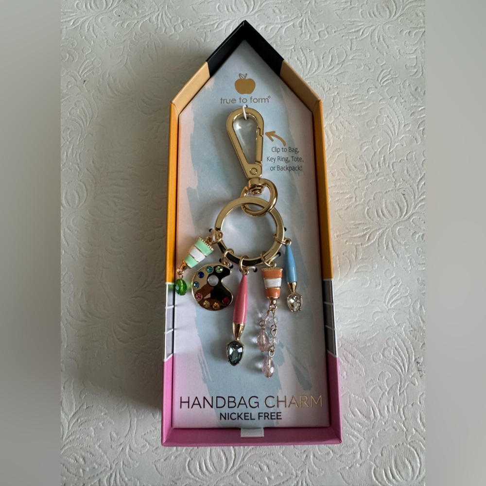 True Form Gold and Pink Painted Keychain